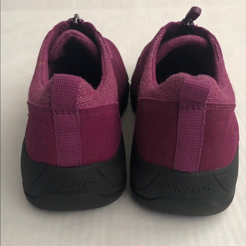 LANDS’ END Women’s Zip Front Leather Loafer purple fuchsia Size 8.5 - Picture 5 of 9